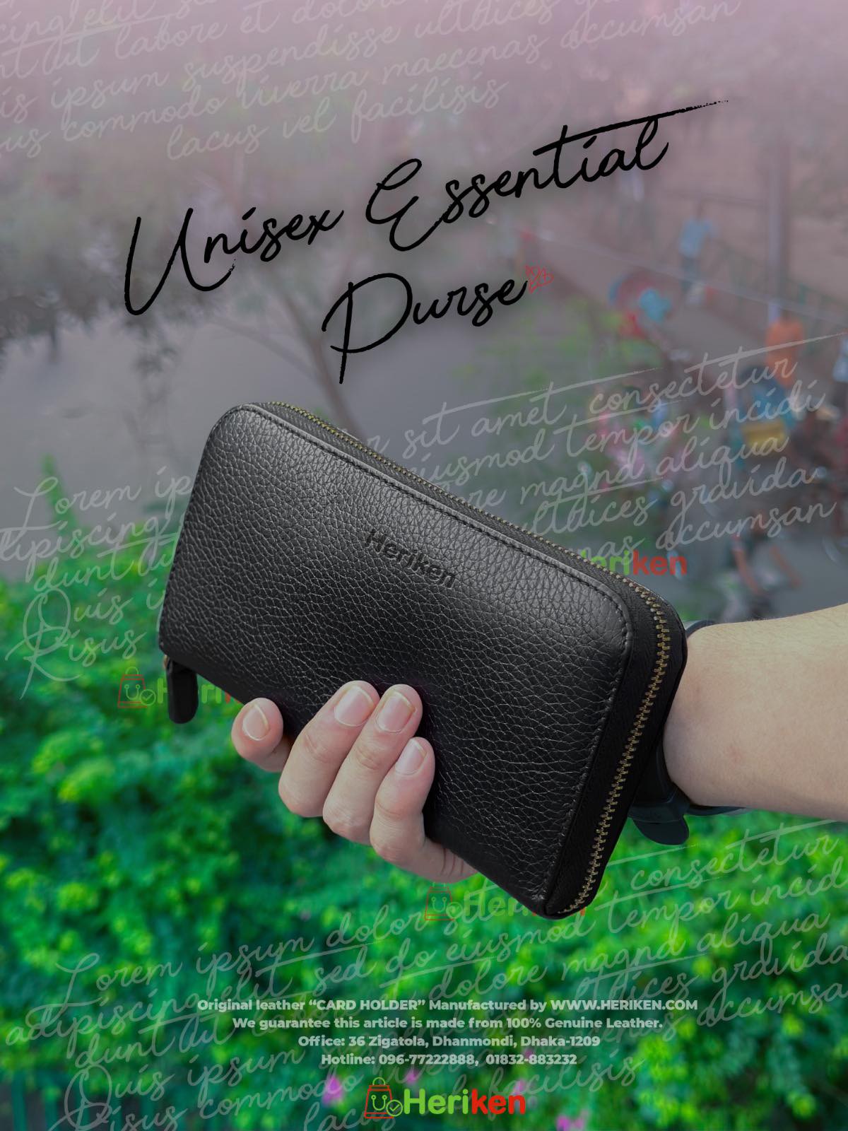 Exclusive Genuine Leather Zipper Wallet For Man & Women